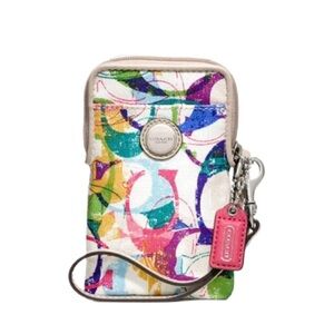Coach Colorful Patterned Wristlet Little Wallet